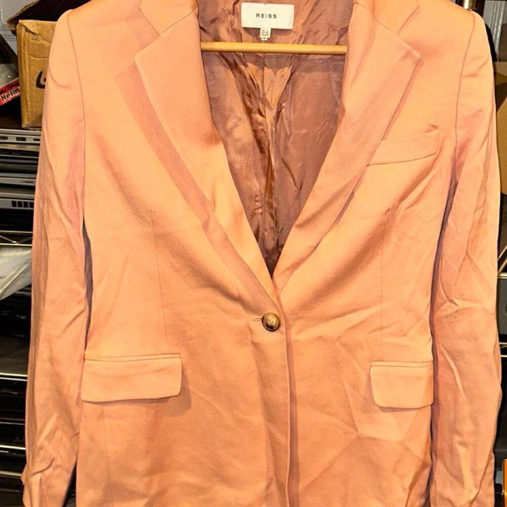 Reiss Women's Pink Jacket Work Office Blazer Coat Event